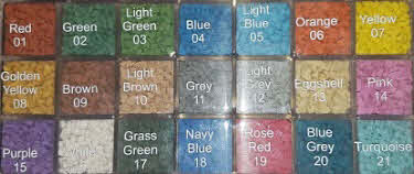 Rubber granulaat in 21 kleuren