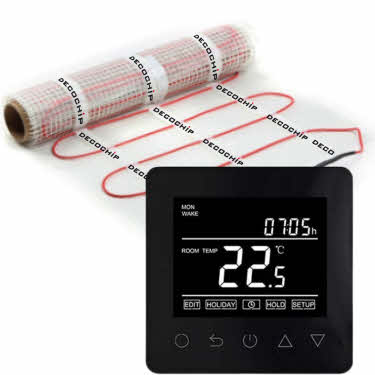 Elektrische vloerverwarming met digitale thermostaat